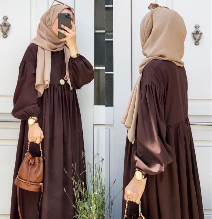 Girls' Chocolate Brown Abaya – Premium Georgette Irani Style