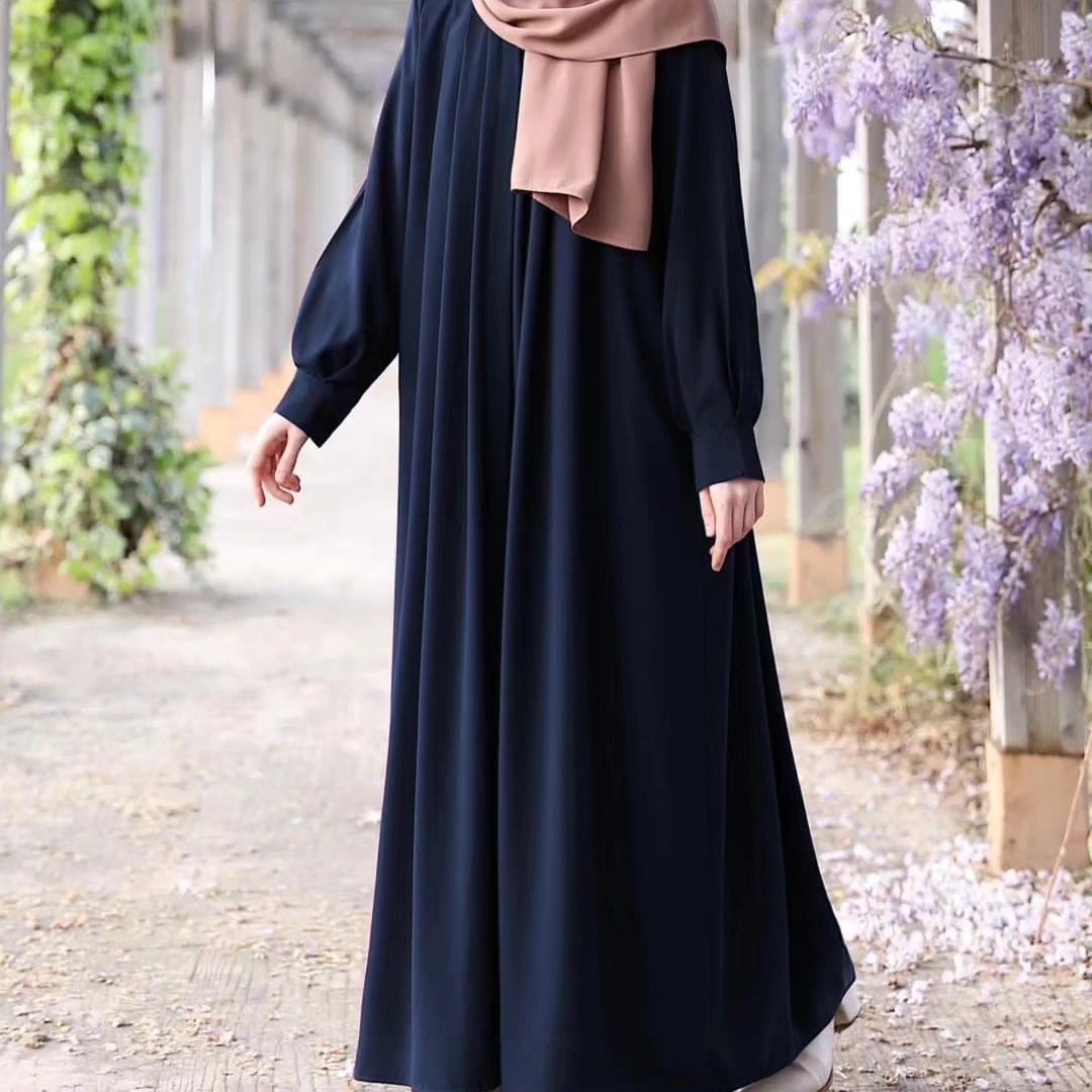 Girls' Black Abaya – Elegant Georgette Modest Dress