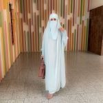 French jilbab with matching half veil