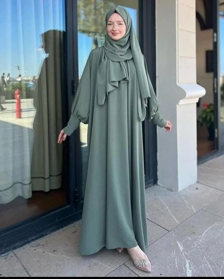 Girls’ Black Georgette Abaya with Stoller