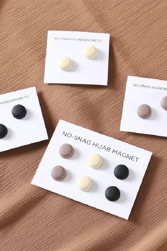 ROUND NEUTRAL HIJAB MAGNETS - (SINGLE PAIR)