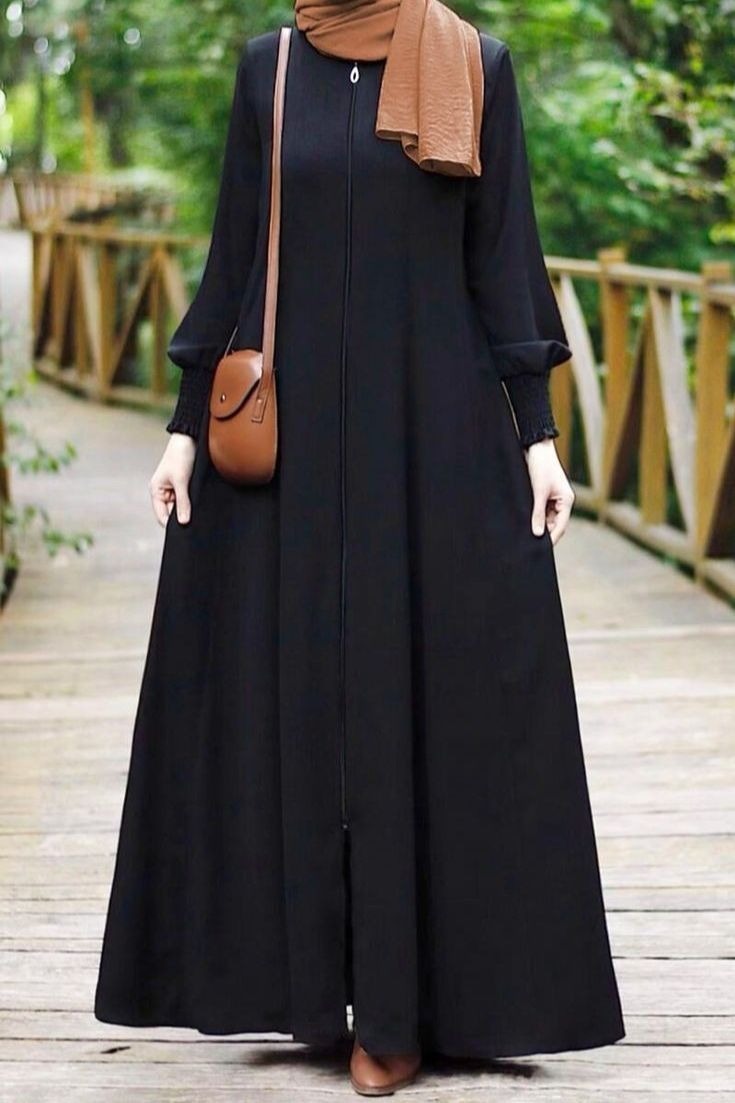 Front Open Zipper Abaya – Georgette Fabric