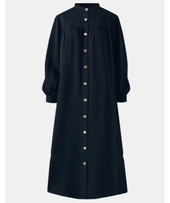 Short Coat Abaya front open buttons Long Sleeve Shirt