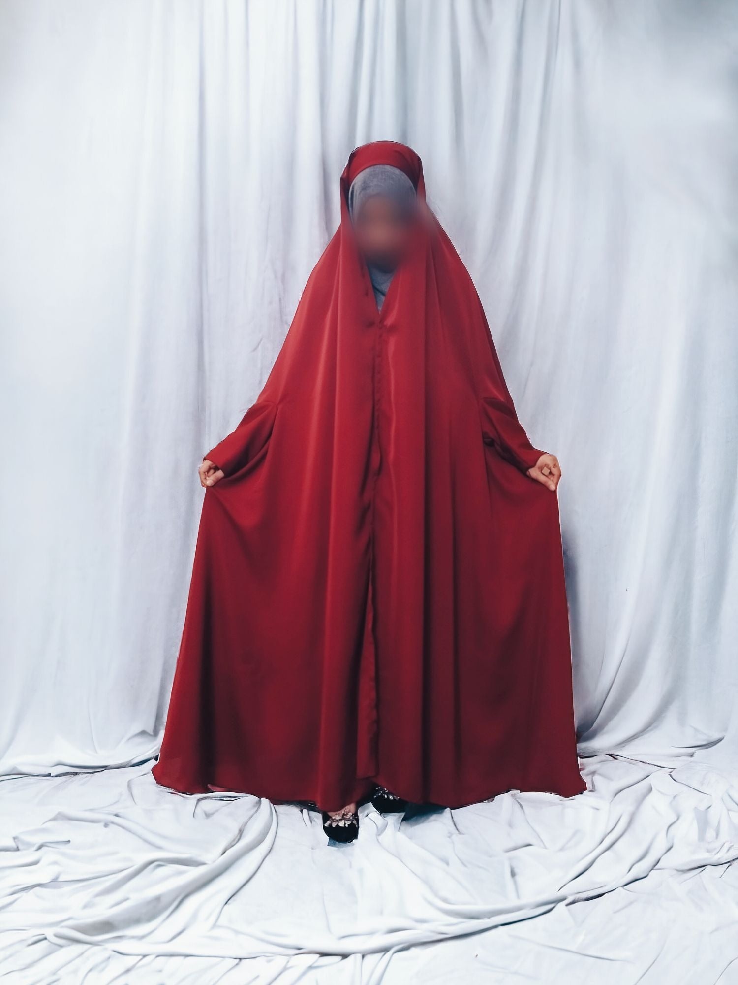 SAUDI JILBAB ( IMPORTED KOREAN NIDA) - MEHROON
