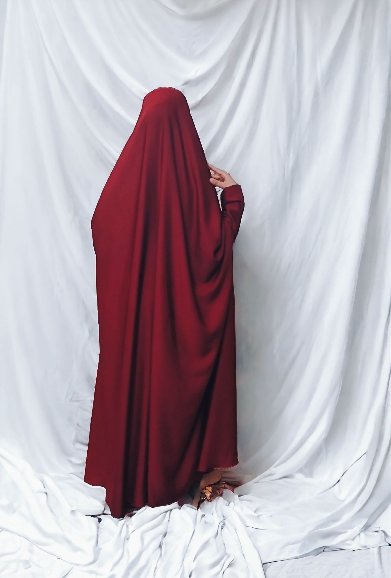 SAUDI JILBAB ( IMPORTED KOREAN NIDA) - MEHROON