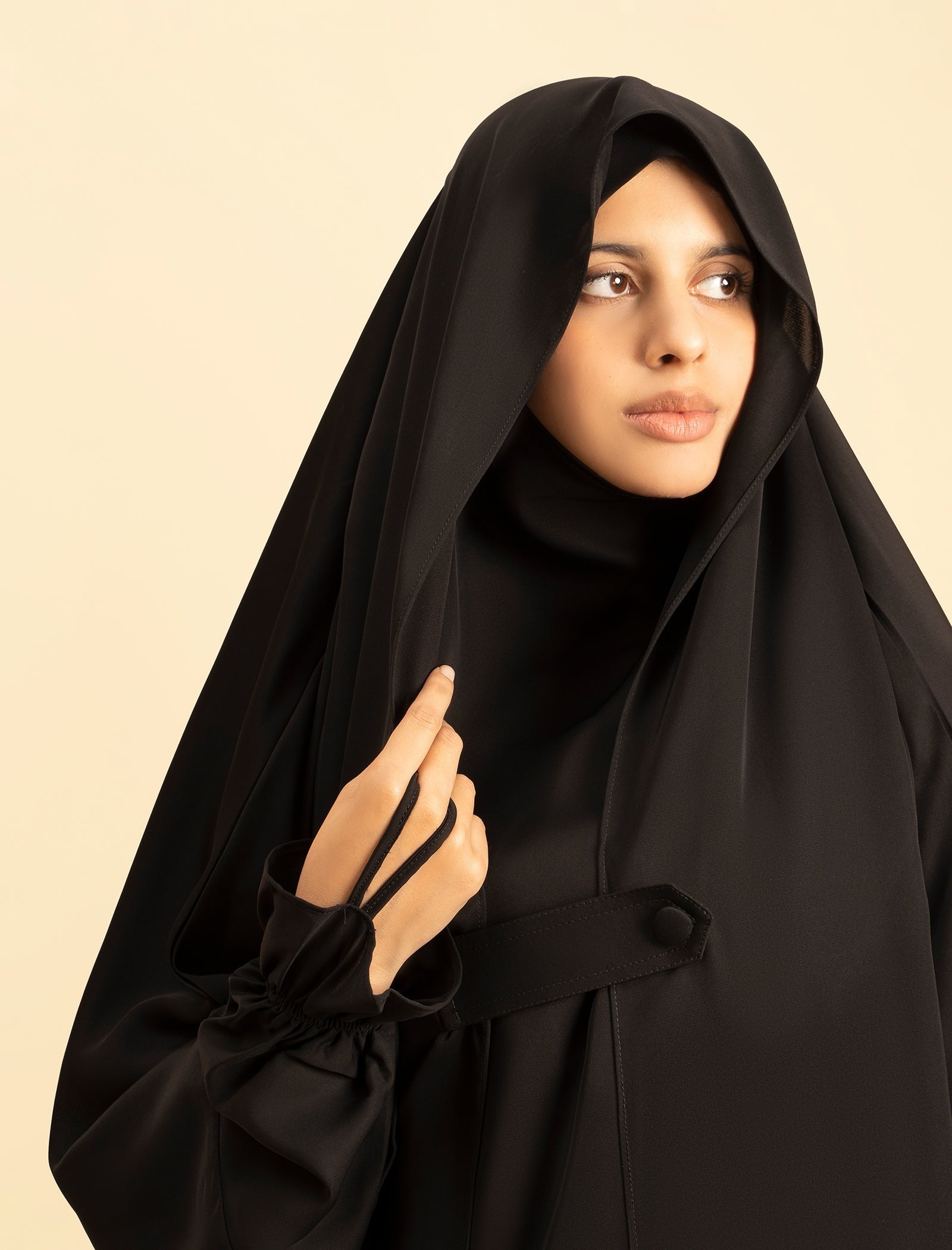 SAUDI JILBAB ( DUAL GEORGETTE )-BLACK