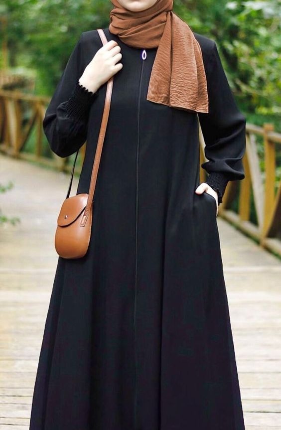 Front Open Zipper Abaya – Georgette Fabric