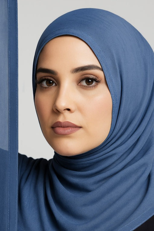 Modal Hijab in Ocean Depth Blue