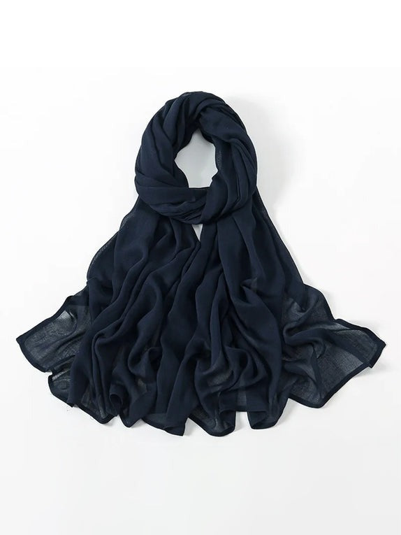 Elegant Navy Blue Modal Hijab — Softness Meets Style