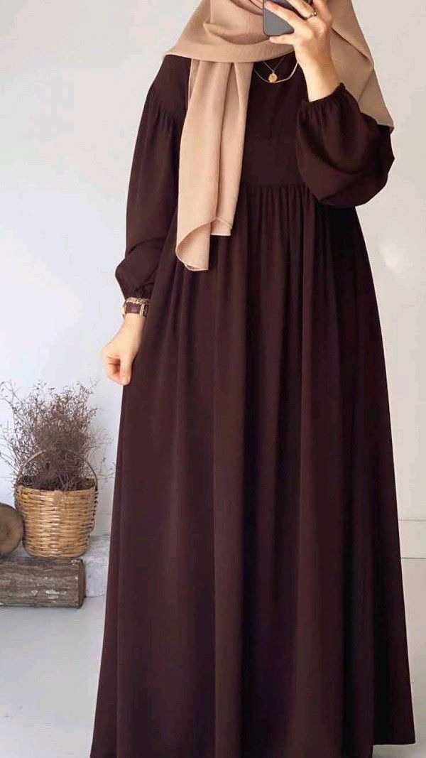 Girls' Chocolate Brown Abaya – Premium Georgette Irani Style