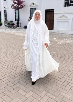SAUDI JILBAB ( IMPORTED KOREAN NIDA) - WHITE